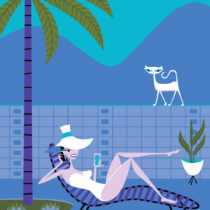 Shag "A TEJNEK TŰNŐ HOLD" • Palm Springs-i este holdtöltekor (90cm x 67cm)
