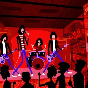 76-OS ÉV NYARA • Ramones punk-rock együttes NY-ban (69cm x 109cm)