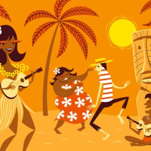 Shag "ÓCEÁNPARTI UKULELE" • Hawaii Ukulele Gitár (75cm x 88cm)